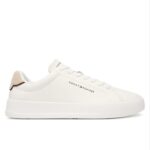 Ανδρικά Δερμάτινα Sneakers Tommy Hilfiger FM0FM05367 0LE Λευκά Μπεζ