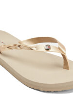 Γυναικείες Σαγιονάρες Tommy Hilfiger Metallic Braided Beach Sandal FW0FW04801 AEP Stone