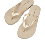 Γυναικείες Σαγιονάρες Tommy Hilfiger Metallic Braided Beach Sandal FW0FW04801 AEP Stone