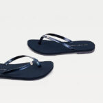 Γυναικείες Σαγιονάρες Tommy Hilfiger Feminine Flat Beach Sandal FW0FW05657 DW5 Μπλε