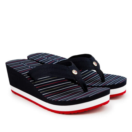 Γυναικείες Σαγιονάρες Tommy Hilfiger Stripy Footbed Beach Sandal FW0FW05656 DW5 Μπλε