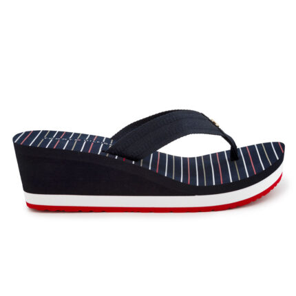 Γυναικείες Σαγιονάρες Tommy Hilfiger Stripy Footbed Beach Sandal FW0FW05656 DW5 Μπλε