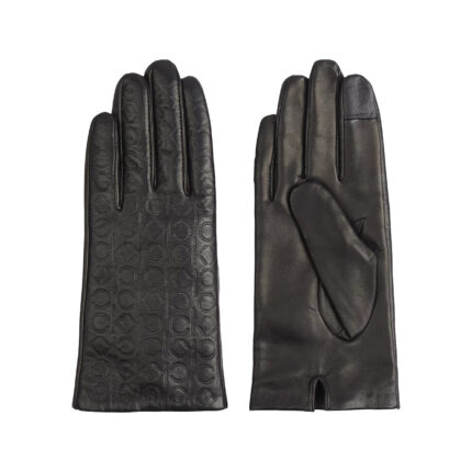 Γυναικεία Δερμάτινα Γάντια Calvin Klein Embossed Gloves K60K608509 BAX Μαύρο