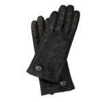 Γυναικεία Δερμάτινα Γάντια Calvin Klein Embossed Gloves K60K608509 BAX Μαύρο