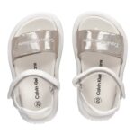 Παιδικά Πέδιλα Calvin Klein Κορίτσι Velcro Sandal T1A2-80202-1377 Μπεζ Λευκό X044 (20-23)