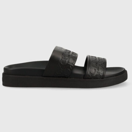 Γυναικεία Σανδάλια Calvin Klein Leather Ergo Slide HW0HW01535 0GN Μαύρα