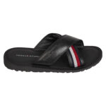 Ανδρικές Δερμάτινες Παντόφλες Tommy Hilfiger FM0FM04457 BDS Μαύρες