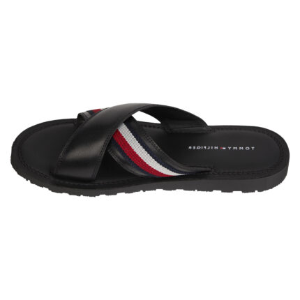 Ανδρικές Δερμάτινες Παντόφλες Tommy Hilfiger FM0FM04457 BDS Μαύρες