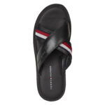 Ανδρικές Δερμάτινες Παντόφλες Tommy Hilfiger FM0FM04457 BDS Μαύρες