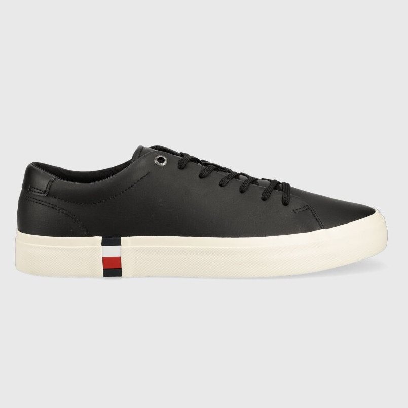 Ανδρικά Δερμάτινα Sneakers Tommy Hilfiger FM0FM04589 BDS Μαύρα Ανδρικά Δερμάτινα Sneakers Tommy Hilfiger FM0FM04589 BDS Μαύρα