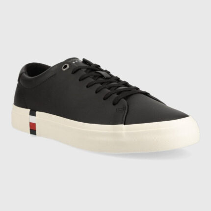 Ανδρικά Δερμάτινα Sneakers Tommy Hilfiger FM0FM04589 BDS Μαύρα