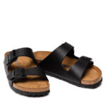 Unisex Ανατομικά Σανδάλια Birkenstock Arizona Soft Footbed Μαύρα Narrow Fit 0551253