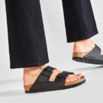 Unisex Ανατομικά Σανδάλια Birkenstock Arizona Soft Footbed Μαύρα Narrow Fit 0551253