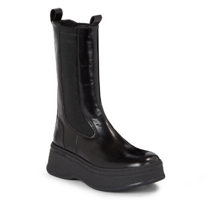 Γυναικεία Δερμάτινα Μποτάκια Calvin Klein HW0HW01686 BEH Μαύρα