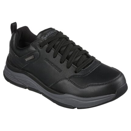 Ανδρικά Δερμάτινα Ανατομικά Sneakers Skechers Benago 210021-BKGY Μαύρα