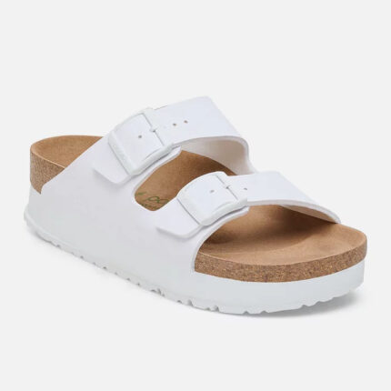 Γυναικείες Ανατομικές Παντόφλες Birkenstock Arizona Pap Platform 1027416 Λευκές Narrow Fit