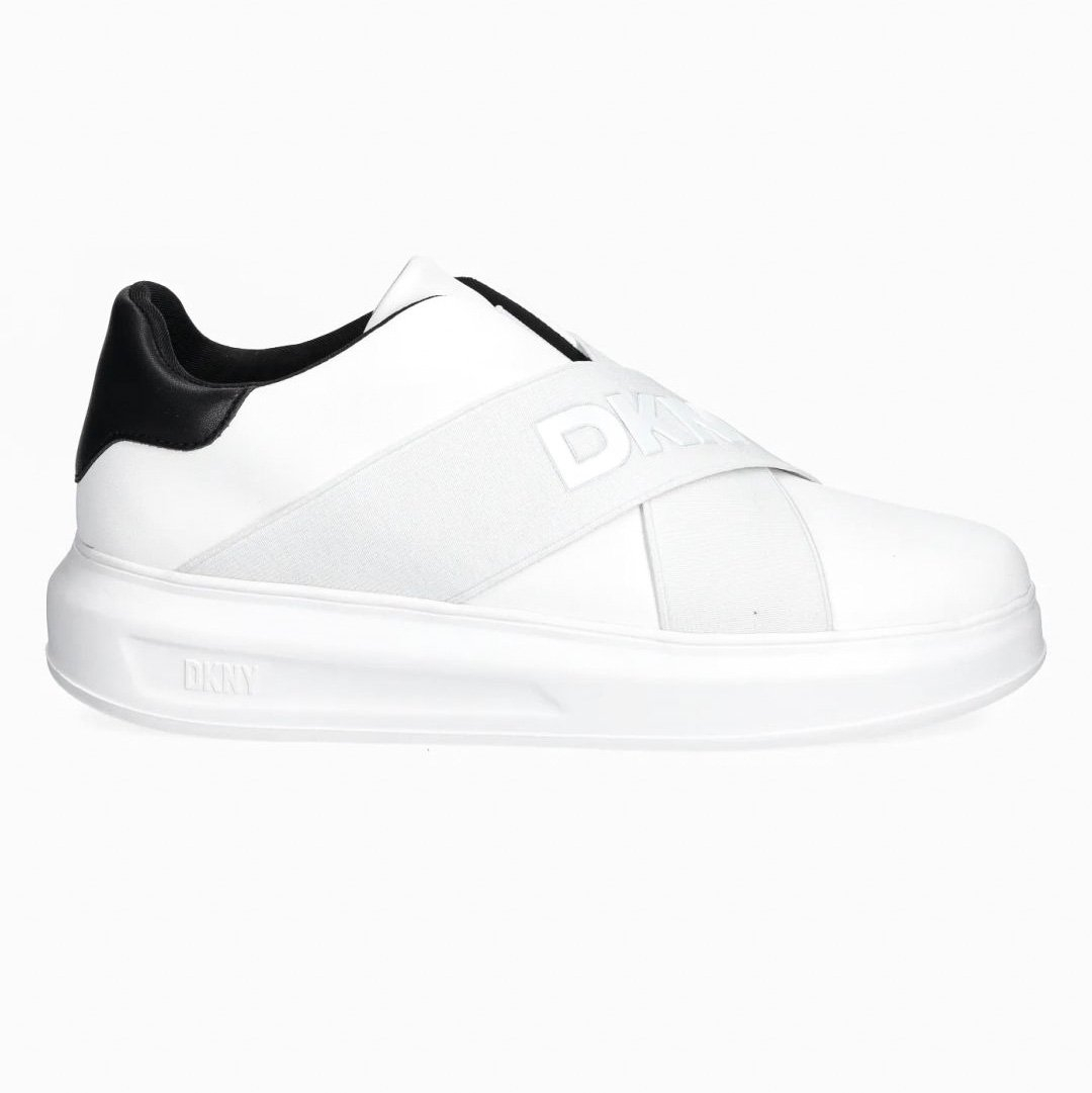 Γυναικεία Δερμάτινα Sneakers DKNY K4467549 WHT-BLK Λευκά Γυναικεία Δερμάτινα Sneakers DKNY K4467549 WHT-BLK Λευκά