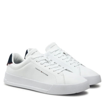 Ανδρικά Δερμάτινα Sneakers Tommy Hilfiger FM0FM05367 0LD Λευκά