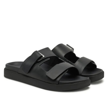 Γυναικεία Δερμάτινα Σανδάλια Calvin Klein HW0HW02489 BEH Μαύρα