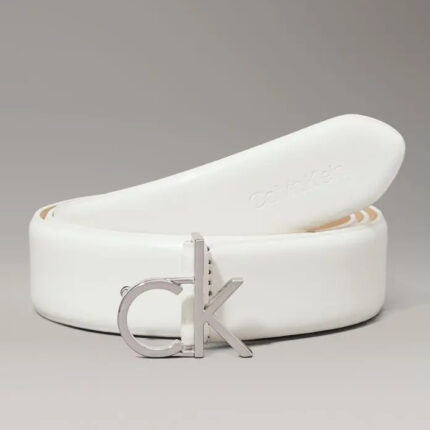 Γυναικεία Δερμάτινη Ζώνη Calvin Klein K60K613156 YAO Λευκή
