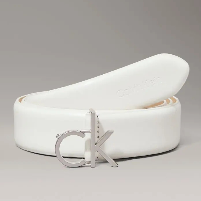 Γυναικεία Δερμάτινη Ζώνη Calvin Klein K60K613156 YAO Λευκή Γυναικεία Δερμάτινη Ζώνη Calvin Klein K60K613156 YAO Λευκή
