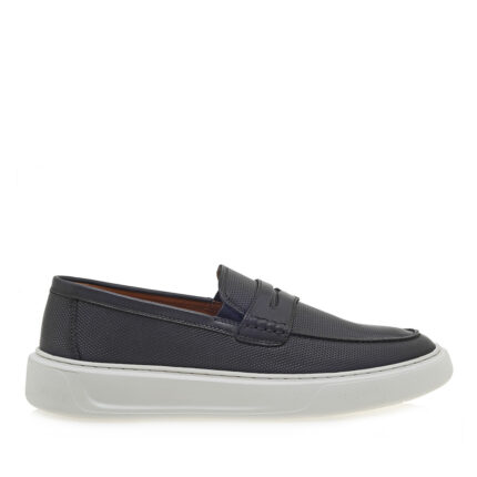 Ανδρικά Δερμάτινα Loafers Renato Garini 52319-Denever Μπλε Δέρμα U562V319230A