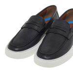 Ανδρικά Δερμάτινα Loafers Renato Garini 52319-Denever Μπλε Δέρμα U562V319230A