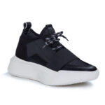 Ανδρικά Δερμάτινα Sneakers Makris X6 Μαύρα