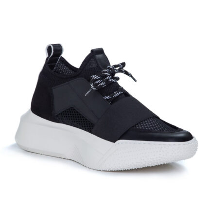 Ανδρικά Δερμάτινα Sneakers Makris X6 Μαύρα