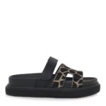 Γυναικεία Δερμάτινα Flatforms Exe HS53023-40V Μαύρο Giraffe Πονυ U403R34021L7
