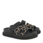 Γυναικεία Δερμάτινα Flatforms Exe HS53023-40V Μαύρο Giraffe Πονυ U403R34021L7