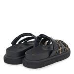 Γυναικεία Δερμάτινα Flatforms Exe HS53023-40V Μαύρο Giraffe Πονυ U403R34021L7
