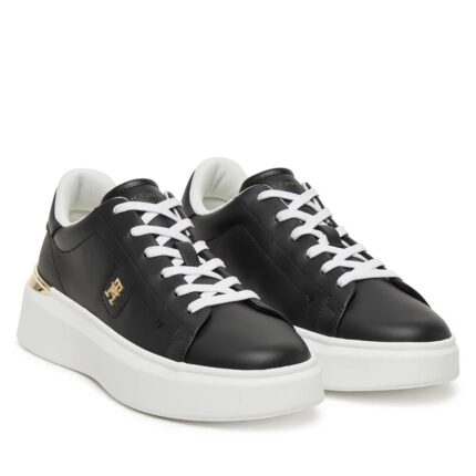Γυναικεία Δερμάτινα Sneakers Tommy Hilfiger FW0FW08631 BDS Μαύρα