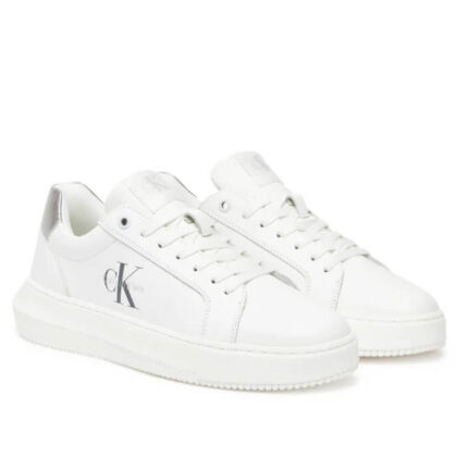 Γυναικεία Δερμάτινα Sneakers Calvin Klein YW0YW01876-02R Λευκά