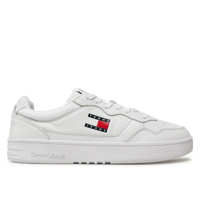 Ανδρικά Δερμάτινα Sneakers Tommy Hilfiger EM0EM01443 YBR Λευκά Ανδρικά Δερμάτινα Sneakers Tommy Hilfiger EM0EM01443 YBR Λευκά