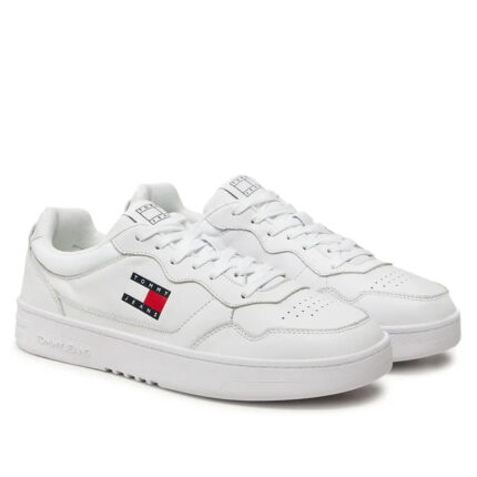 Ανδρικά Δερμάτινα Sneakers Tommy Hilfiger EM0EM01443 YBR Λευκά