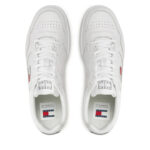 Ανδρικά Δερμάτινα Sneakers Tommy Hilfiger EM0EM01443 YBR Λευκά
