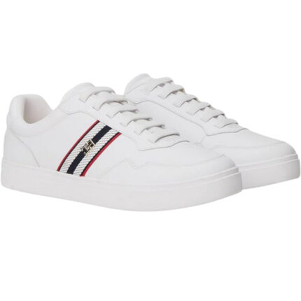Γυναικεία Δερμάτινα Sneakers Tommy Hilfiger FW0FW09001-YBS Λευκά