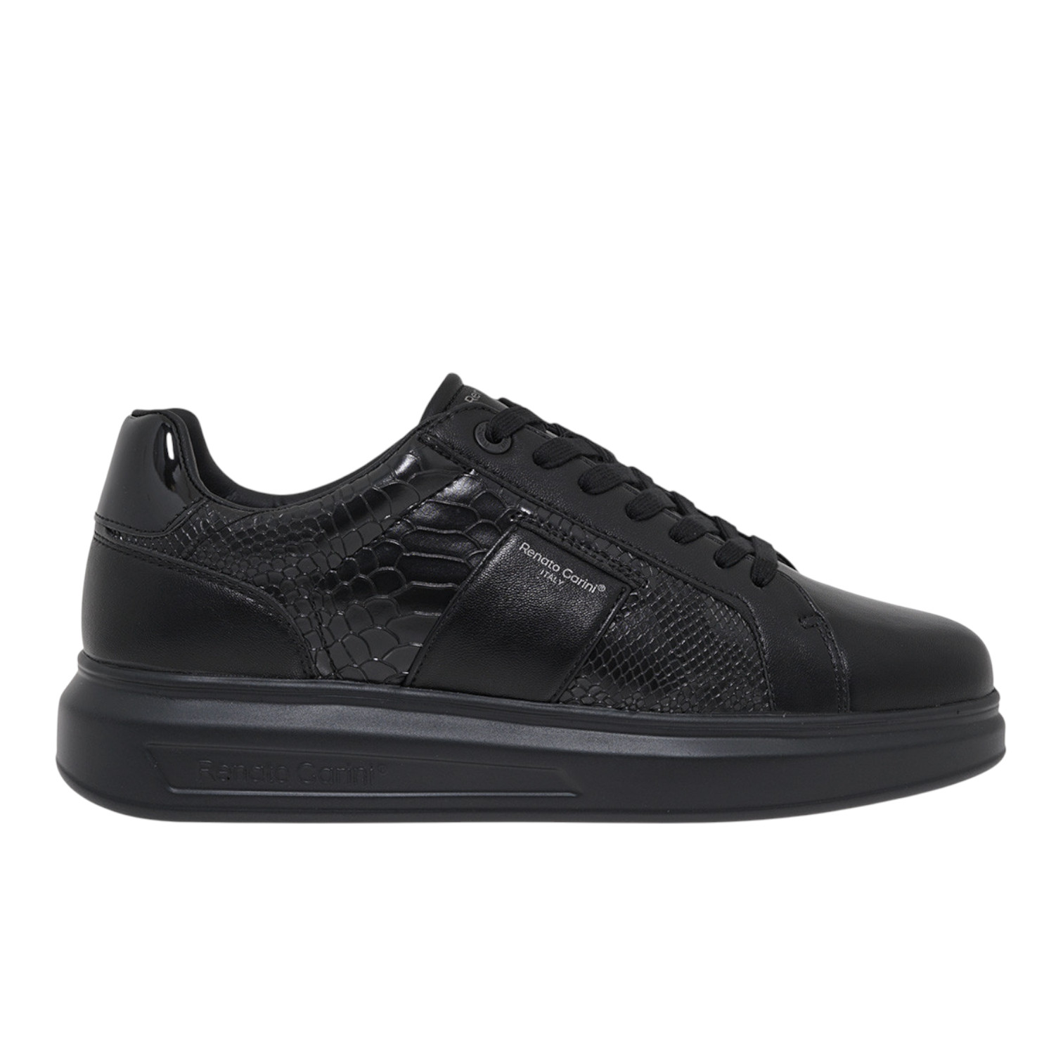 Ανδρικά Sneakers Renato Garini Marcello-630 Μαύρο Φίδι Μαύρο Βερνί V57009633133 Ανδρικά Sneakers Renato Garini Marcello-630 Μαύρο Φίδι Μαύρο Βερνί V57009633133
