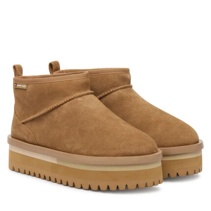Γυναικεία Δερμάτινα Μποτάκια Tommy Hilfiger Snow Boot Suede EN0EN02841-RBH Ταμπά
