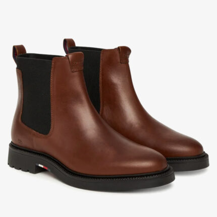 Ανδρικά Δερμάτινα Μποτάκια Tommy Hilfiger FM0FM05591-GVI Ταμπά