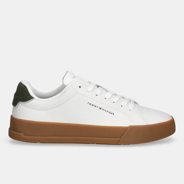 Ανδρικά Δερμάτινα Sneakers Tommy Hilfiger FM0FM05367-01V Λευκό-Πράσινο Ανδρικά Δερμάτινα Sneakers Tommy Hilfiger FM0FM05367-01V Λευκό-Πράσινο