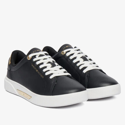 Γυναικεία Δερμάτινα Sneakers Tommy Hilfiger FW0FW09019-BDS Μαύρα