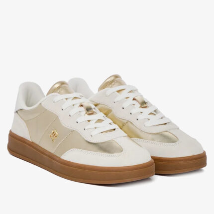 Γυναικεία Δερμάτινα Sneakers Tommy Hilfiger FW0FW09026-0HT Χρυσά