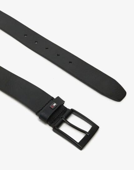 Ανδρική Δερμάτινη Ζώνη Tommy Hilfiger 3.5cm AM0AM13014-BDS Μαύρη