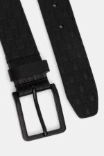 Ανδρική Δερμάτινη Ζώνη Tommy Hilfiger 3.5cm AM0AM14078-BDS Μαύρη