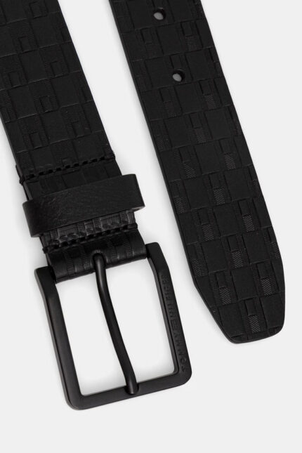 Ανδρική Δερμάτινη Ζώνη Tommy Hilfiger 3.5cm AM0AM14078-BDS Μαύρη
