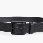 Ανδρική Δερμάτινη Ζώνη Tommy Hilfiger 3.5cm AM0AM14078-BDS Μαύρη