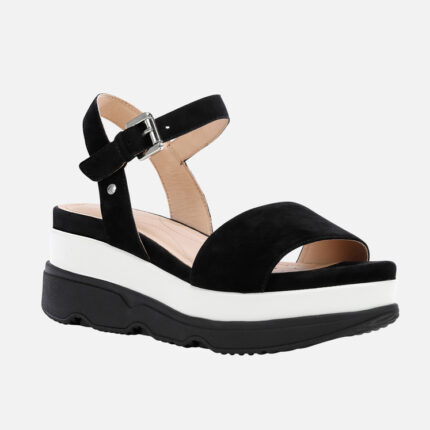 Γυναικεία Ανατομικά Δερμάτινα Flatforms Geox Gardenia D02HBC 00021 C9999 Μαύρα