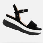 Γυναικεία Ανατομικά Δερμάτινα Flatforms Geox Gardenia D02HBC 00021 C9999 Μαύρα